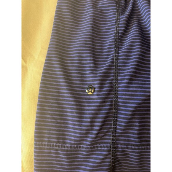 LULULEMON Mens Purple Stripe Athletic Shorts Linerless 10" Inseam Drawstring Med - Picture 7 of 10
